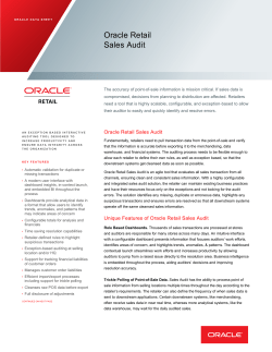 Data sheet: Oracle Retail Sales Audit