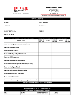 self referral form - Pillar Kincardine
