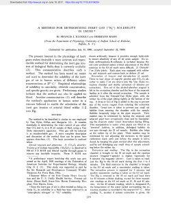 A METHOD FOR DETERMINING INERT GAS ("N2") SOLUBILITY