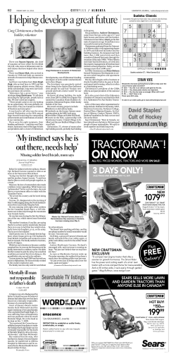 EdMONTON JOUrNaL - Christenson Developments