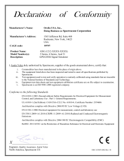 Declaration of Conformity for GSG Series GPS