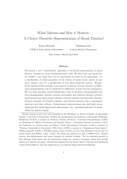 A Choice-Theoretic Representation of Moral Theories