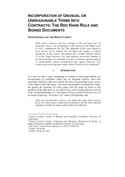 INCORPORATION OF UNUSUAL OR UNREASONABLE TERMS