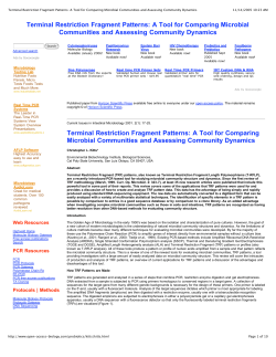 Terminal Restriction Fragment Patterns: A Tool