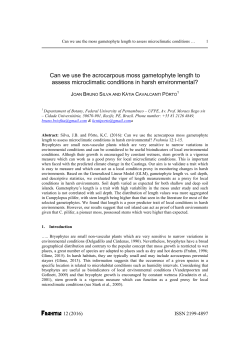 Can we use the acrocarpous moss gametophyte length to