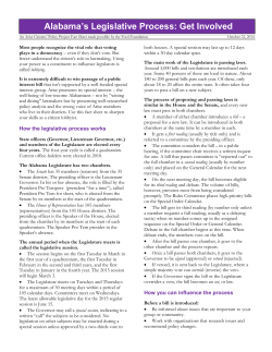 Alabama`s Legislative Process: Get Involved