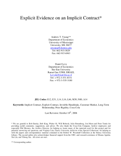 Explicit Evidence on an Implicit Contract*