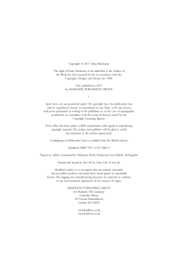 Copyright &copy; 2017 Daisy Buchanan The right of Daisy Buchanan to