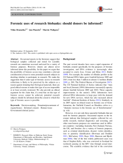 Forensic uses of research biobanks: should donors be informed