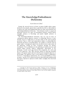 The Knowledge/Embodiment Dichotomy
