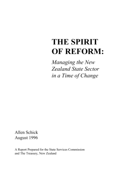 the spirit of reform - State Services Commission
