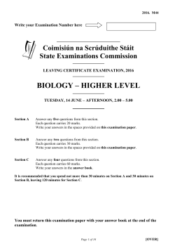 BIOLOGY &ndash; HIGHER LEVEL