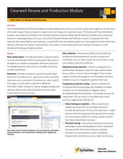 Clearwell Review and Production Module