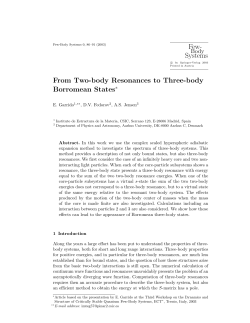 Few- Systems From Two-body Resonances to Three-body