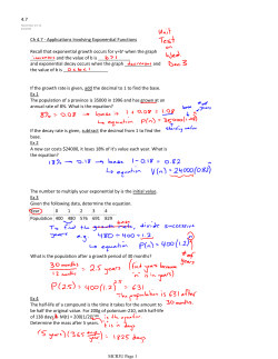 Ch 4.7 - Applications Involving Exponential Functions