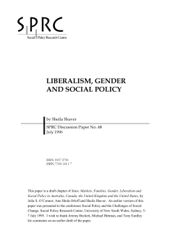 Liberalism, Gender and Social Policy