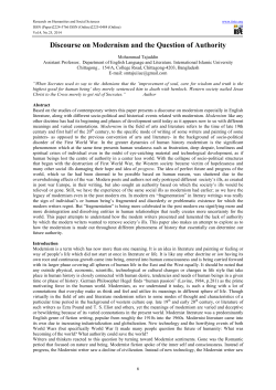 Discourse on Modernism and the Question of Authority