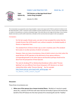 CPP Division on Marriage Break-Down