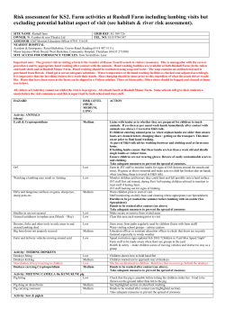 Risk assessment for KS2 Farming