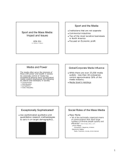 Sport and the Mass Media - San Jose State University
