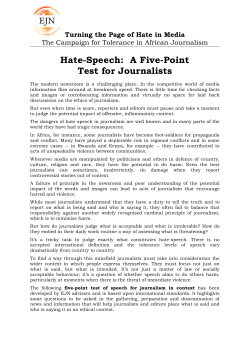 Hate-Speech: A Five-Point Test for Journalists