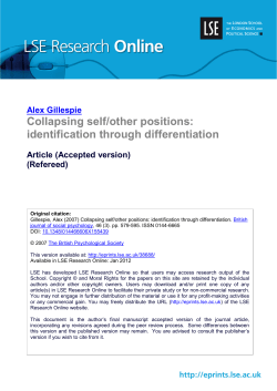 Collapsing self/other positions: identification through differentiation