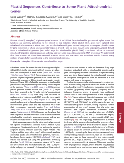 Plastid Sequences Contribute to Some Plant