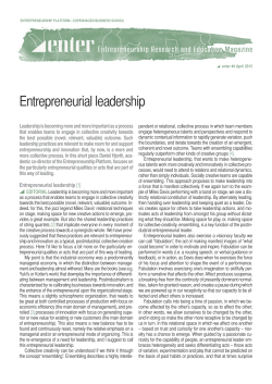 Entrepreneurial leadership