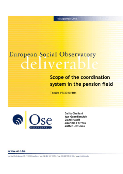 OSE-FINAL REPORT-Scope of the Coordination in the Pension