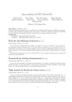 Open problems for FPT School 2014