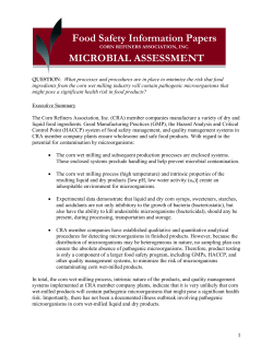Food Safety Information Papers MICROBIAL ASSESSMENT
