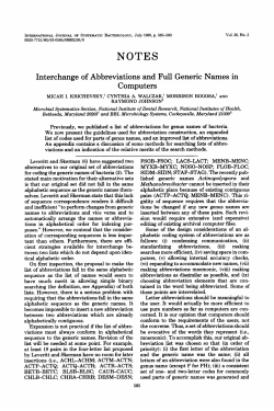 Interchange of Abbreviations and Full Generic Names in Computers