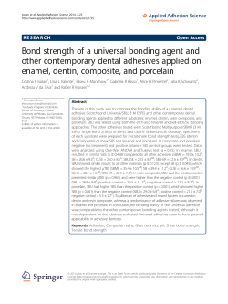 Bond strength of a universal bonding agent and other contemporary
