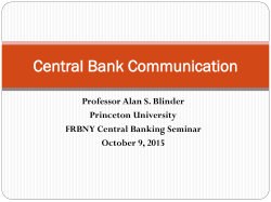 Central Bank Communications - Federal Reserve Bank of New York