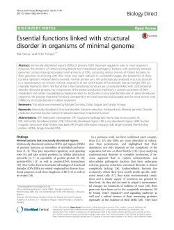 Essential functions linked with structural disorder in organisms of