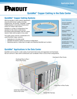 QuickNet™ Copper Cabling in the Data Center