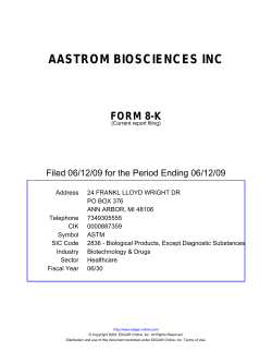 aastrom biosciences inc