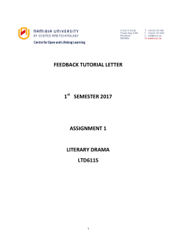 Literary Drama - Assignment 1