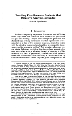 Teaching First-Semester Students that Objective Analysis