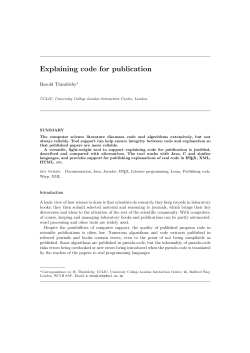 Explaining code for publication