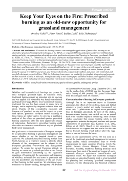 Prescribed burning as an old-new opportunity for grassland