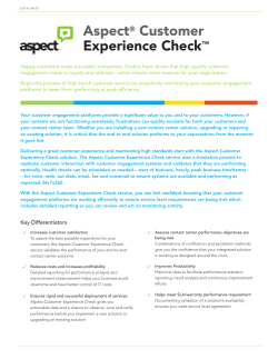 Aspect&reg; Customer Experience Check