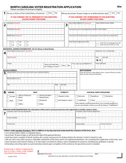 north carolina voter registration application