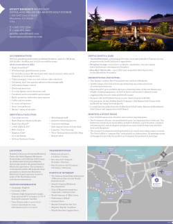 Fact Sheet - Hyatt Regency Monterey