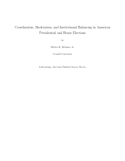 Coordination, Moderation, and Institutional Balancing in American