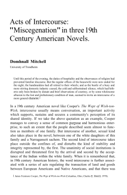 "Miscegenation" in three 19th Century American Novels.