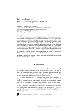 Tailoring Groupware: The Cooperative