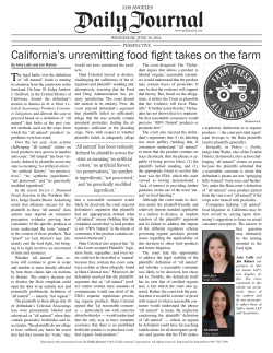 California`s unremitting food fight takes on the farm