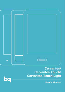 User&acute;s Manual Cervantes/Cervantes Touch/Cervantes Touch Light