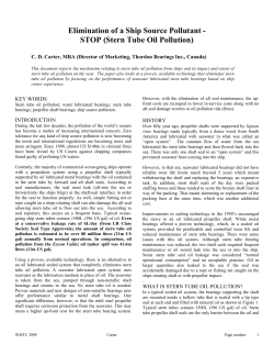 Elimination of a Ship Source Pollutant